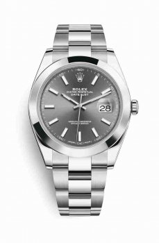 Réplique montre Rolex Datejust 41 126300 rhodium fonce Cadran AB015212/BA99/154A