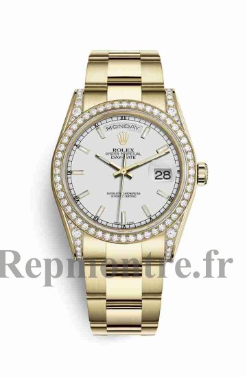 Réplique montre Rolex Day-Date 36 cosses en jaune de 118388 blanc Cadran - Cliquez sur l'image pour la fermer