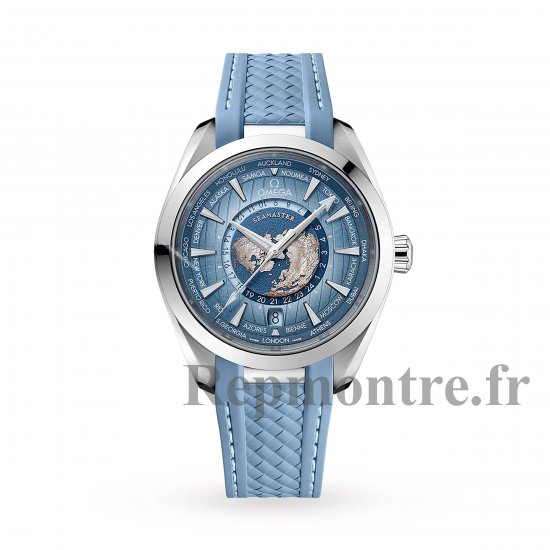 Omega Seamaster Aqua Terra 150M Co-Axial Master Chronometer Gmt Worldtimer 43mm Bleu ete O22012432203002 - Cliquez sur l'image pour la fermer