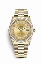 Réplique montre Rolex Day-Date 36 jaune 18 ct en semble de cosses 118388 m118388-0015