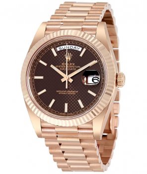 Réplique Rolex Day-Date 40 Chocolat Cadran 18K Everose Rose President 228235CHSP