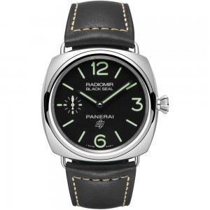 Réplique Panerai Radiomir Black Seal Logo a remontage manuel Cadran Noir 45 mm Homme - PAM00754