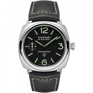 Réplique Panerai Radiomir Black Seal Logo a remontage manuel Cadran Noir 45 mm Homme - PAM00754