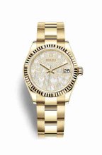 Réplique montre Rolex Datejust 31 jaune 18 ct 278278 Nacre pavee pavee Cadran m278278-0021