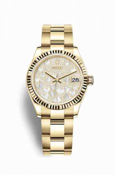 Réplique montre Rolex Datejust 31 jaune 18 ct 278278 Nacre pavee pavee Cadran m278278-0021