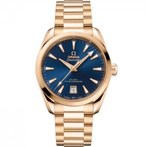 Omega Seamaster Aqua Terra 150M Master Chronometer 38 bracelet en or bleu Moonshine 220.50.38.20.03.001
