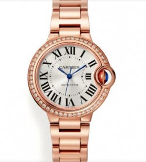 Copie de Cartier Ballon Bleu De Cartier 33mm Or Rose Diamants WJBB0063