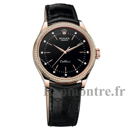 Réplique Rolex Cellini Time 18ct Eve Or rose Lunette double 50605RBR - Cliquez sur l'image pour la fermer