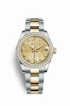 Réplique montre Rolex Datejust 31 Jaune Roles jaune 18 ct 178383 m178383-0014
