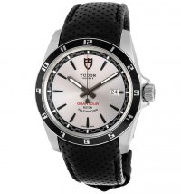 Réplique Tudor Grantour Argent Cadran Noir Microperforated Cuir 20500N-SVSBKMCPL