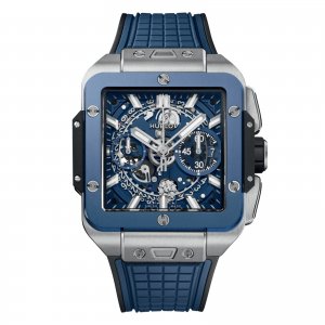 Hublot Square Bang Unico Titane Bleu Ceramique 42 mm Replique montre pour homme 821.NL.5170.RX