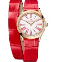 Omega Mini Tresor Quartz 26 Moonshine Or Diamant email Blanc Double Tour 428.58.26.60.04.003