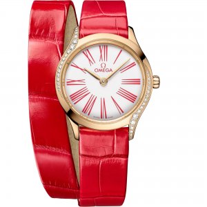 Omega Mini Tresor Quartz 26 Moonshine Or Diamant email Blanc Double Tour 428.58.26.60.04.003