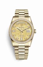 Réplique montre Rolex Day-Date 36 jaune 18 ct 118348 Nacre m118348-0037