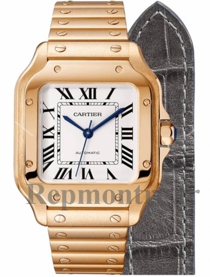 Cartier Santos 18k or rose automatique cadran blanc hommes WGSA0031 - Cliquez sur l'image pour la fermer