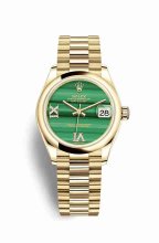 Réplique montre Rolex Datejust 31 jaune 18 ct 278248 Malachite en semble Cadran m278248-0004
