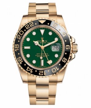 Réplique Rolex GMT Master II Or Jaune Cadran Vert 116718 G