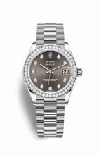Réplique montre Rolex Datejust 31 blanc 278289RBR Gris fonce en semble Cadran m278289rbr-0006