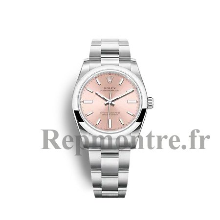 Copie Rolex Oyster Perpetual 34 Bracelet Oyster cadran rose m124200-0004 - Cliquez sur l'image pour la fermer