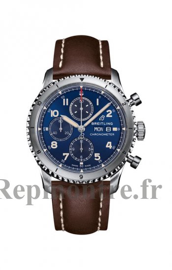 Replique Breitling Aviator 8 Chronograph 43 Cadran bleu Brown Leather Strap Men's A13316101C1X4 - Cliquez sur l'image pour la fermer