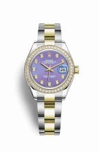 Réplique montre Rolex Datejust 28 Jaune Roles jaune 18 ct 279383RBR m279383rbr-0016