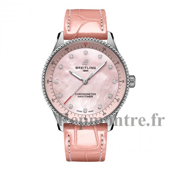 Breitling Navitimer 32 mm Copie montre femme Alligator nacre rose A77320D91K1P1 - Cliquez sur l'image pour la fermer