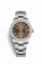 Réplique montre Rolex Datejust 31 Blanc Roles blanc 178384 Bronze Cadran m178384-0026