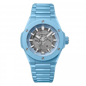 Hublot Big Bang Integrated Time Only Sky Blue Ceramic 40mm ?dition Limitee Montre Replique Homme Gris 456.EX.5120.EX