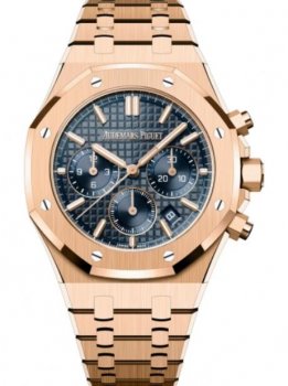 Copie de Audemars Piguet Royal Oak Chronographe Automatique Ou Rose 38mm Cadran Bleue 26715OR.OO.1356OR.01