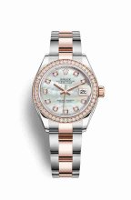 Réplique montre Rolex Datejust 28 Everose Roles 18 ct Everose 279381RBR m279381rbr-0014