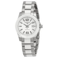 Réplique Longines Conquest blanc Dial blanc Ceramic et Acier inoxydable Montre L3.257.4.16.7