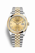 Réplique montre Rolex Datejust 36 Jaune Roles jaune 18 ct 126203 m126203-0017