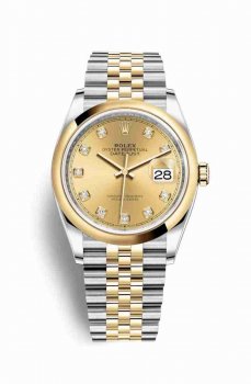 Réplique montre Rolex Datejust 36 Jaune Roles jaune 18 ct 126203 m126203-0017