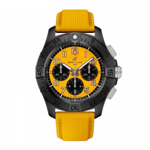 Breitling Avenger B01 Chronographe 44mm Night Mission Montre Replique Homme Cuir Jaune SB0147101I1X1
