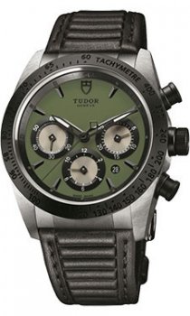 Réplique Tudor Fastrider Chronographe Noir Ceramic Bezel vert Leather 42010n