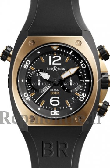 Réplique Bell & Ross Marine Chronographe Montre Homme BR 02-94 Or rose & Carbon - Cliquez sur l'image pour la fermer