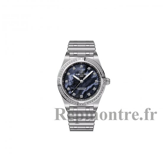 Breitling Chronomat 28 en acier inoxydable et diamants noirs MOP A72310531G1A1 - Cliquez sur l'image pour la fermer