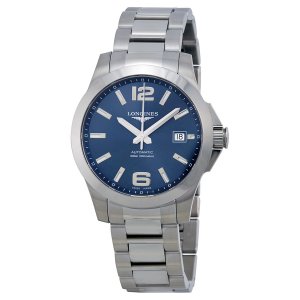 Réplique Longines Conquest Mens 39mm Automatique Acier Bleu Montre L3.676.4.99.6