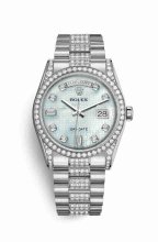 Réplique montre Rolex Day-Date 36 en semble de cosses en blanc 118389 m118389-0094