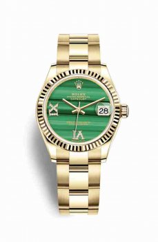 Réplique montre Rolex Datejust 31 jaune 278278 Malachite en semble Cadran m278278-0003