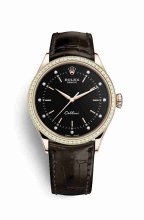 Imitation-Copie-Contrefait de Rolex Cellini Time 18 ct Everose 50705RBR noirs