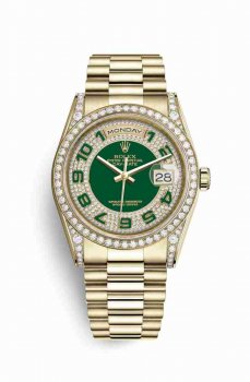 Réplique montre Rolex Day-Date 36 jaune 18 ct en semble de cosses 118388 m118388-0053