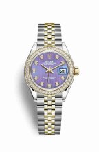 Réplique montre Rolex Datejust 28 Jaune Roles jaune 18 ct 279383RBR m279383rbr-0015