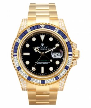 Réplique Rolex GMT Master II Or Jaune Cadran Noir 116758 SA