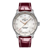Replique montre Breitling Navitimer 32 mm pour femme Alligator en nacre blanche A77320E61A2P2