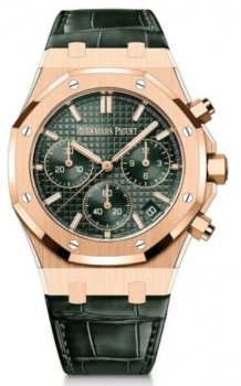 Replique Montre Audemars Piguet Royal Oak Chronographe Automatique Ou Rose 41mm Cadran Kaki 26240OR.OO.D404CR.01