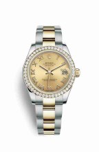 Réplique montre Rolex Datejust 31 Jaune Roles jaune 18 ct 178383 m178383-0023