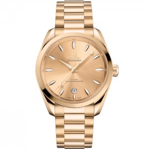 Omega Seamaster Aqua Terra 150M Master Chronometer 38 bracelet or champagne Moonshine 220.50.38.20.08.001