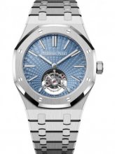 Copie de Audemars Piguet Royal Oak Tourbillon Volant Automatique Platine 41mm Bleu Clair 26530PT.OO.1220PT.01