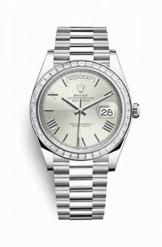 Réplique de montre Rolex Day-Date 40 228396TBR Quadrant argent Motif cadran m228396tbr-0025